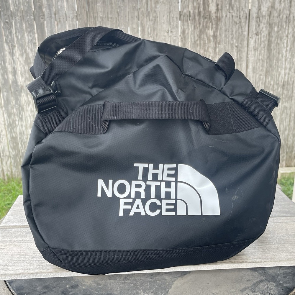 The North Face Black Duffel Bag with White Logo